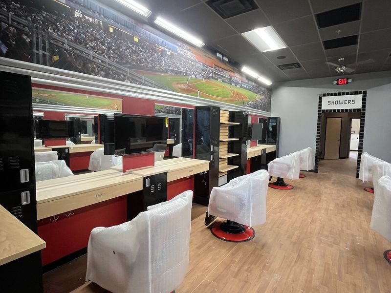 Sport Clips interior during punch list