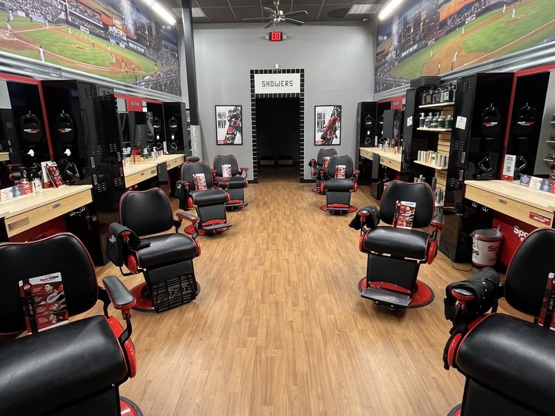 Sport Clips cutting area with styling stations