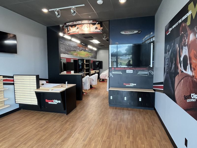 Sport Clips lobby and retail wall